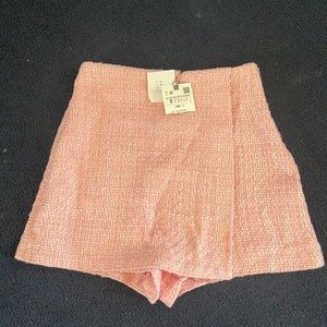 Zara NWT Pink Tweed Skort